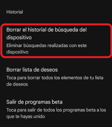 Imagen - Cómo borrar el historial de búsquedas de Play Store
