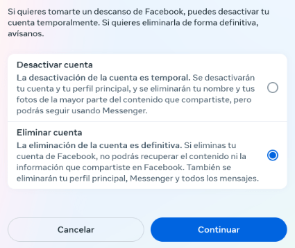 Imagen - Cómo eliminar tu cuenta de Facebook