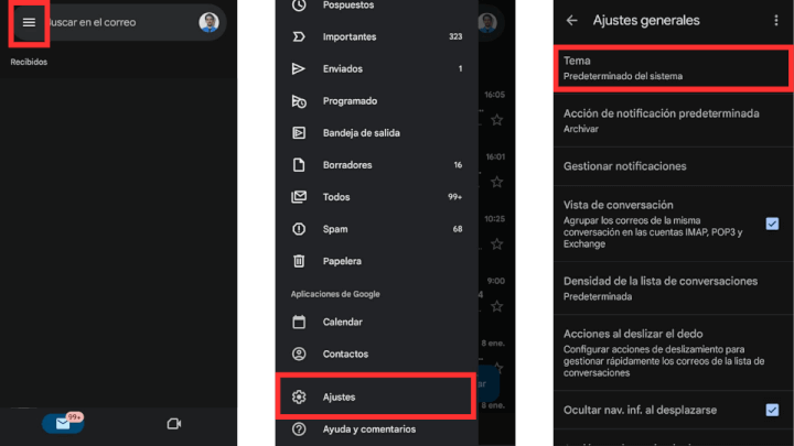 Imagen - Gmail: cómo activar el modo oscuro