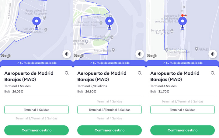 Imagen - Cómo pedir un Bolt al aeropuerto de Madrid