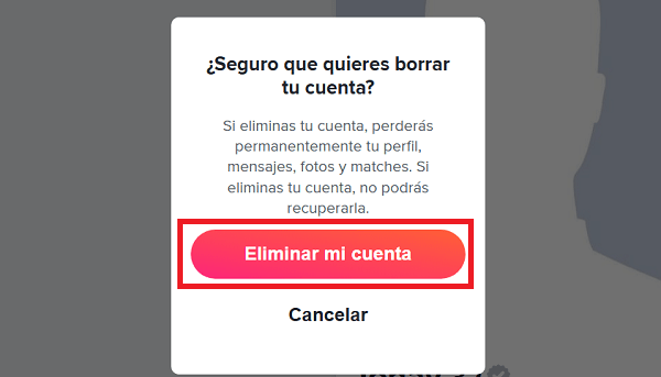 Imagen - Cómo borrar la cuenta de Tinder