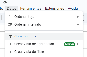 Imagen - Cómo añadir filtros en Google Sheets