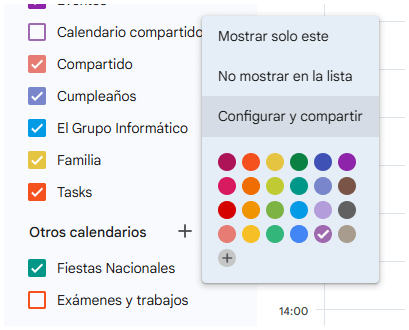Imagen - Cómo compartir un calendario en Google Calendar