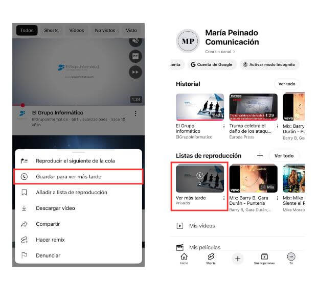 Imagen - Cómo guardar un vídeo para ver más tarde en YouTube