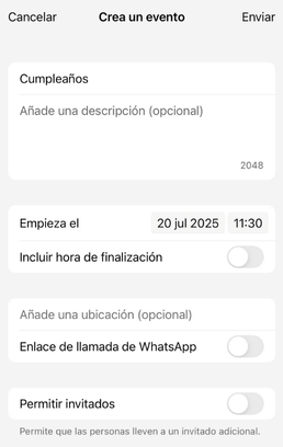 Imagen - Cómo crear un evento en WhatsApp