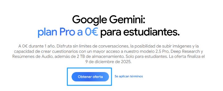 Imagen - Cómo conseguir Gemini Pro gratis durante un año si eres estudiante