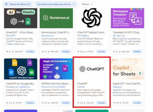 Imagen - C&oacute;mo usar ChatGPT en Excel y Google Sheets