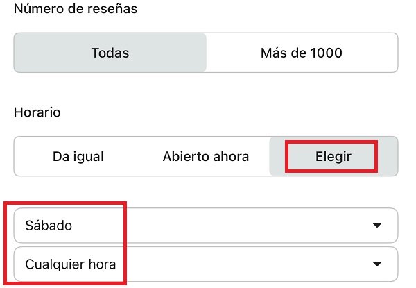 Imagen - C&oacute;mo buscar establecimientos abiertos por horario o en finde en Google Maps