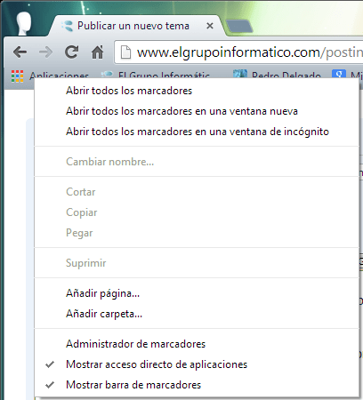 Imagen - Quitar bot&oacute;n Aplicaciones en Chrome