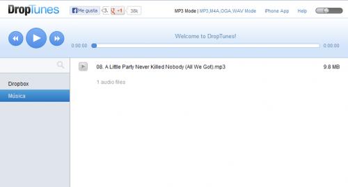 Imagen - Reproducir la m&uacute;sica guardada en nuestra cuenta de Dropbox