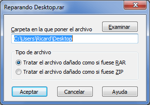 Imagen - Reparar un archivo comprimido en WinRar