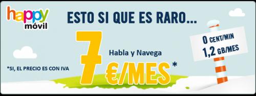 Imagen - Happy M&oacute;vil ofrece 1,2Gb al mes por 7 euros