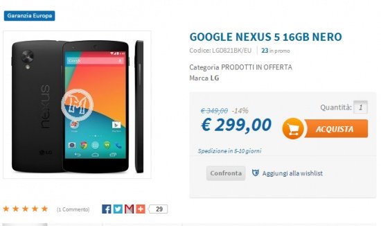 Imagen - El Nexus 5 baja de los 349 euros