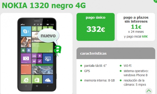 Imagen - El Nokia Lumia 1320 ya est&aacute; disponible con Amena
