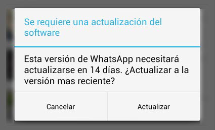 Imagen - WhatsApp abre un extra&ntilde;o aviso de una actualizaci&oacute;n inexistente