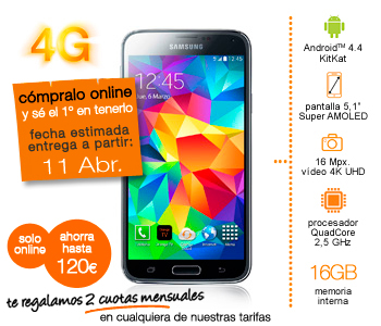Imagen - Samsung Galaxy S5 a la venta el 11 de abril: Orange ya lo tiene