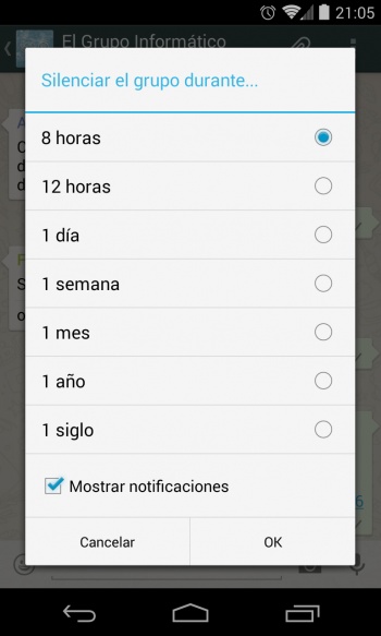 Imagen - WhatsApp permite silenciar los grupos por un siglo