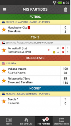 Imagen - Mis Marcadores, resultados y estadísticas en directo de 26 deportes en iOS y Android