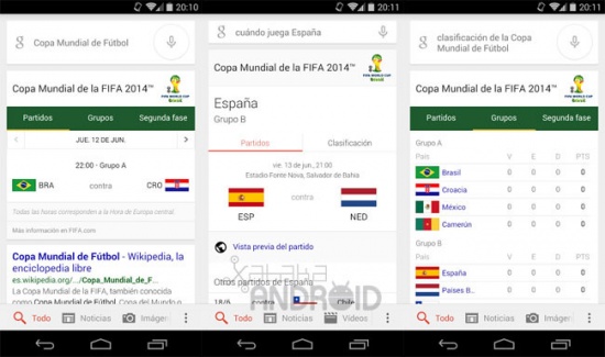 Imagen - Toda la informaci&oacute;n del Mundial de F&uacute;tbol en tiempo real con Google Now