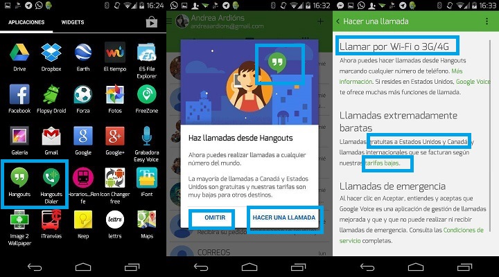 Imagen - Hangouts permitirá llamar gratis