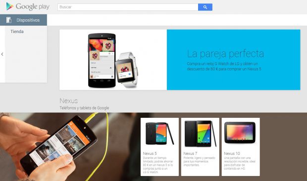 Imagen - Nexus 5 y LG G Watch en oferta por 80 euros menos en Google Play