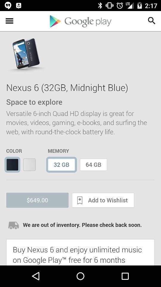 Imagen - El Nexus 6 ya est&aacute; agotado