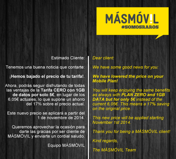 Imagen - M&aacute;sm&oacute;vil ofrecer&aacute; 1 Gb de datos por 5 euros