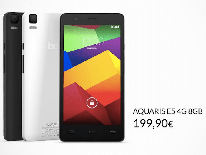 Imagen - bq lanza el Aquaris E5 4G con 8 Gb de almacenamiento por 199 euros