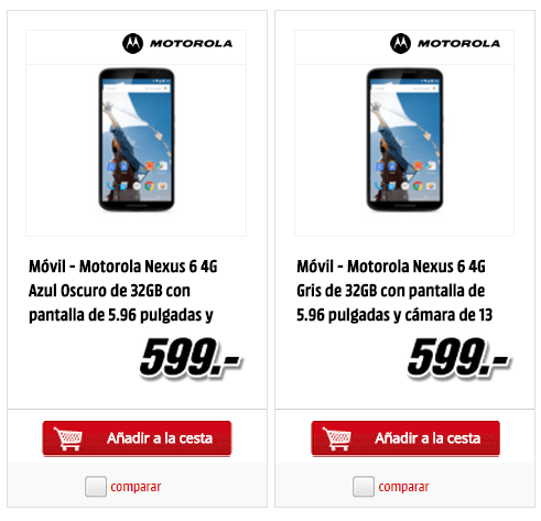 Imagen - Nexus 6 ya est&aacute; disponible en preventa en Amazon, Fnac y Media Markt