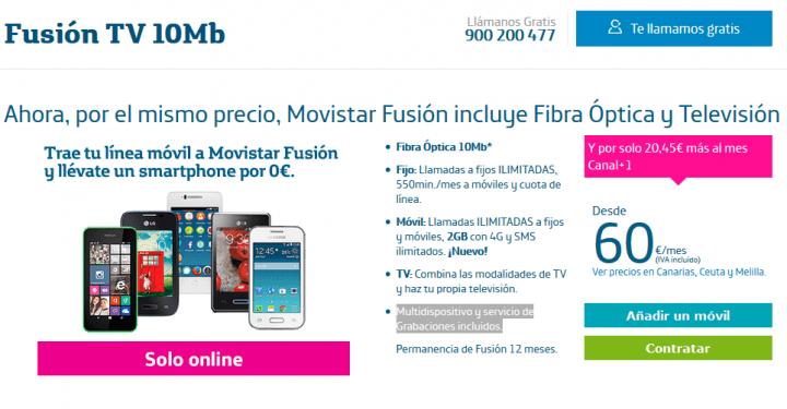 Imagen - Los clientes de Movistar Fusi&oacute;n pueden tener 2Gb en el m&oacute;vil y TV por el mismo precio
