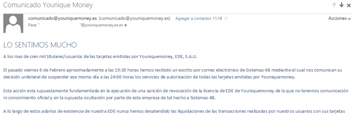 Imagen - La tarjeta prepago de Paypal Younique Money‏ deja de operar