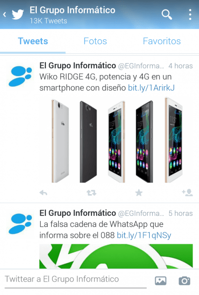 Imagen - Twitter para Android actualiza el dise&ntilde;o de los perfiles