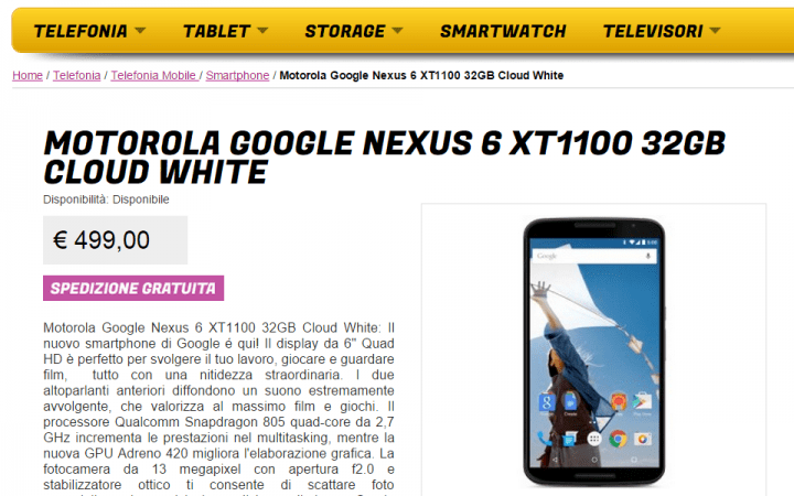 Imagen - Nexus 6 en oferta por 499 euros