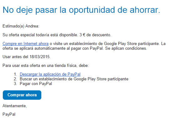 Imagen - PayPal desactiva los descuentos para Google Play