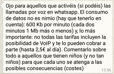Imagen - Una cadena de WhatsApp siembra el rumor de que nos cobrarán por usar las llamadas