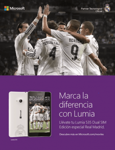 Imagen - Microsoft Lumia 535 Dual SIM Real Madrid, una edici&oacute;n especial para los aficionados
