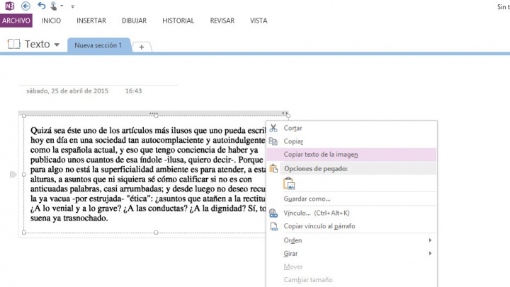 Imagen - Cómo copiar texto de una imagen