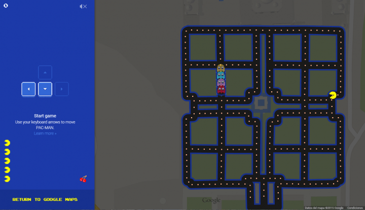 Imagen - Comecocos en Google Maps por el April Fool's Day
