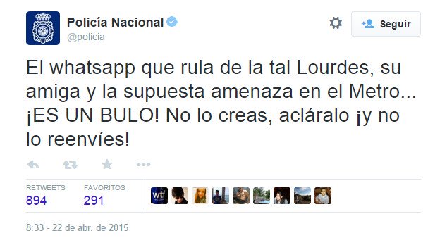 Imagen - Difunden una amenaza terrorista del Metro de Madrid en WhatsApp
