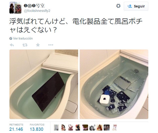 Imagen - La ba&ntilde;era llena de productos de Apple se convierte en viral en Twitter