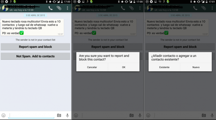Imagen - WhatsApp ya permite reportar mensajes de desconocidos