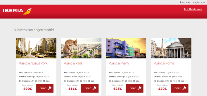 Imagen - Iberia comienza a subastar vuelos online