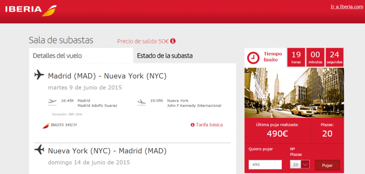 Imagen - Iberia comienza a subastar vuelos online