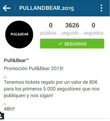 Imagen - Pull and Bear no est&aacute; repartiendo tickets regalo por Instagram