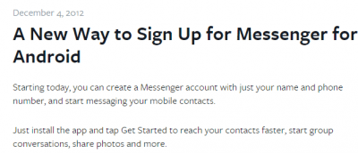 Imagen - Facebook Messenger ya no requiere cuenta en la red social: solo un n&uacute;mero como WhatsApp