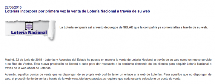 Imagen - Compra ya Loter&iacute;a Nacional a trav&eacute;s de Internet