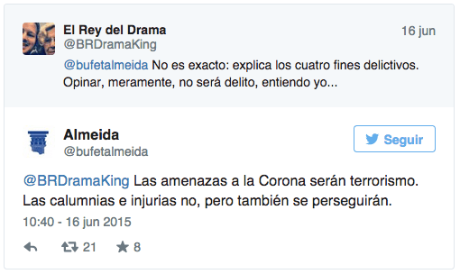 Imagen - Opinar contra la Corona no será delito de terrorismo, pero sí las amenazas