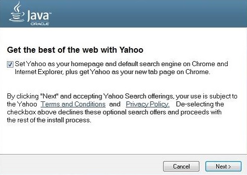 Imagen - Yahoo! se convierte el buscador por defecto al instalar Java