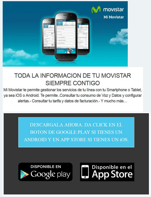 Imagen - Alerta sobre correos spam usando como reclamo la app Mi Movistar