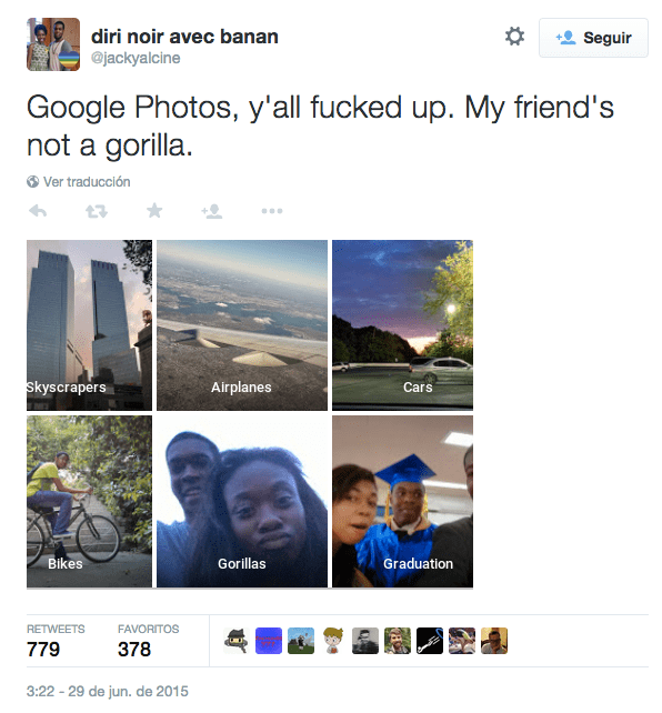 Imagen - Google Fotos confunde una mujer con un gorila